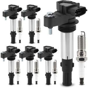 UF375 Ignition Coil & XP5263 Double Iridium Spark Plug for V6 Buick Allure,Enclave,LaCrosse,Rendezvous/Cadillac CTS SRX STS/GMC Acadia/Chevy Traverse Vectra/Saab 9-3/Saturn Outlook