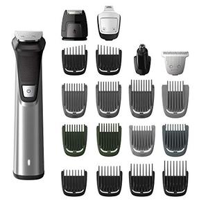 Norelco Philips Multigroom Series 7000 23 Piece Mens Grooming Kit, Trimmer for Beard, Head, Body, and Face - NO Blade Oil Needed, MG7750/49