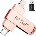 512GB Flash Drive Intended for iPhone iPad, Memory Stick Storage for Photos and Videos Backup, Compatible with iPhone iPad Android PC, Plug and Play, No Application Required (Rose Gold)