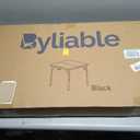 Byliable 34" Folding Square Card Table, Portable Heavy Duty HDPE Fold-in-Half Folding Table with Carrying Handle for Indoor/Outdoor Use Ideal for Picnic, Camping, Parties, Black, 34IN