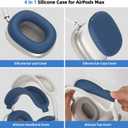 Silicone Case Cover for AirPods Max 2/1 (2026/2024/2020),Ear Pad Case Cover/Ear Cups Cover/Headband Cover for AirPods Max 2&1 (USB-C/Lightning),Accessories for Apple AirPods Max 2 Headphones,Dark Blue