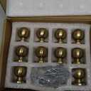 khtmeware 10 Pack 1 Inch Brushed Gold Cabinet Knobs Brushed Brass Small Ball Kitchen Cabinet Hardware Drawer Knobs Pulls for Drawers.