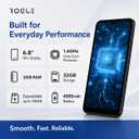 Rogue R67S Unlocked 4G LTE Smartphone for T-Mobile & AT&T Networks, Android 15 Go, 6.8-Inch HD+ Display, 3GB RAM + 3GB Extended Memory, 32GB Storage, 4,000mAh Removable Battery, Black