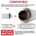 LCGP 4" Inlet Diesel Exhaust Muffler, 4'' Inlet & Outlet Universal Resonator, 30'' Overall Length Stainless Steel Mufflers, Straight Through Design, welded On Muffler Resonator
