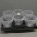 30 Pack 6 Inch Clear Nursery Pots and 5 Pack 6 Cell Round Plant Pot Trays, Sturdy Seeds Starting Germination Shuttle Carrying Trays, Planter Nursery Propagation 5 Sets