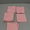 200 Pack Cocktail Napkin 2-Ply Scalloped Edged Dessert Napkins Folded 5 x 5 Inches Disposable Napkins for Dinner Wedding Birthday Party Bridal Anniversary Reception Event (Pink)