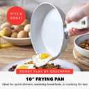 GreenPan x Bobby Flay 10" Nonstick Frying Pan Skillet, PFAS-Free Diamond Ceramic, Induction Suitable, Stay-Cool Silicone Handle, Easy Clean Dishwasher & Oven Safe, Egg & Omelet Pan, Cream