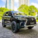 BDTCTK 1/32 Compatible for Lexus LX570 Off-Road in Luxury SUV Model Car, Zinc Alloy Pull Back Toy car with Sound and Light for Kids Boy Girl Gift(Black)