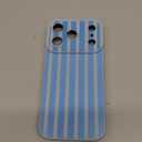 KANGHAR Compatible with iPhone 17 Pro Case 2025, Silicone Stripes Cute Pattern, Camera Protection Soft Slim Phone Cover for Girls Women -Blue