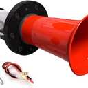 OOGA Air Classical Ahooga Antique Car Horn - Old Style School 12V 110DB Vintage Fashion Fun for Volkswagen, Car, Trucks, RV's (Red)