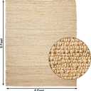Chardin home 6x9 Jute Cotton Hand Woven Area Rug, Natural Jute Braided Boho Farmhouse Rug, Rustic Vintage Reversible Natural Fiber Rug for Living Room, Bedroom, Dining Room, Office, or Entryway.