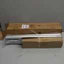 Silver Double Curtain Rod, 30 to 56 Inch Dual Curtain Rods with Aluminium Modern End Cap Finials, 1 Inch Adjustable Heavy Duty Window Treatment Rods, Telescopic Metal Double Drapery Pole Set