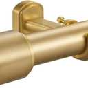1 1/8 Inch Diameter Curtain Rods, 144-240 Telescoping Large Single Window Drapery Rod Heavy Duty With Adjustable Modern Brackets, Warm Gold