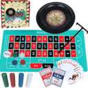 GOTHINK Roulette Wheel Game Set, Includes 10-inch Gambling Wheel, 200 Chips, Rake, 2Balls and Texas Holdem Poker, Perfect for Parties and Holidays, Get for a Fun Casino Night!