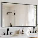48x30 Inch Black Bathroom Mirror, Rectangle Vanity Mirror