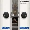 BESTTEN Single Cylinder Deadbolt, Dead Bolt for Front Door and Garage Door, Keyed One Side, Thumb Turn Inside, Matte Black Finish