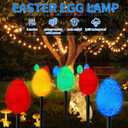 12 Packs Jumbo Solar Giant Easter Egg Lights, large Eggs Pathway Lights for Garden-8-Auto- Modes Waterproof LED Outdoor Decor with Stakes, Auto On, IP65 Weatherproof, Party Lawn Decorations for Easter