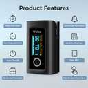 Wellue Bluetooth Pulse Oximeter Fingertip, Blood Oxygen Saturation Monitor with Free APP, Batteries, Carry Bag & Lanyard