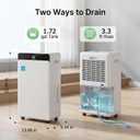 2026 Upgraded ENERGY STAR Dehumidifier, 80 Pint/Day, 5000 Sq.Ft for Whole Home & Basement, 1.72 Gal Tank, 35dB Quiet, Child Lock, Sleep/Fan/Dry Modes, 24H Timer & Auto Continuous Drain | 5000 Sq.Ft dehumidification area.1.72 Gal Tank, 35dB Quiet,Child Lock, Sleep/Fan/Dry Modes, 24H Timer & Auto Continuous Drain