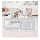 50 x 50 Inch Baby Playpen, Playpen for Babies and Toddlers, Baby Play Pen Playard for Indoor & Outdoor Active Center Game Fence, with Skin-Friendly Fabric and Soft Breathable Mesh, Grey (50  50 Inch)