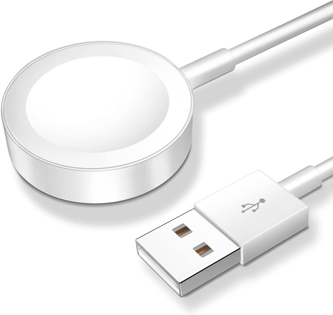 for Apple Watch Charger Magnetic Fast Charging Cable [Portable] Magnetic Wireless Charging Compatible with iWatch Series Ultra/10/9/8/7/6/SE/5/4/3/2-[3.3FT] White