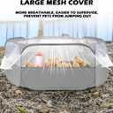 UWE Small Animal Playpen, Chicken Brooder Box with Cover Top, Portable Outdoor Exercise Pet Cage Tent, Waterproof Breathable Pet playpen Indoor for Chick Ktiien Bunny Hamster Guinea Pig, Grey