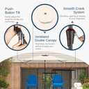 6.5' x 10' Rectangular Patio Umbrella Large Outdoor Market Umbrella w/ UV Protection, Push Button Tilt and Crank Lift, Rectangle Table Umbrella for Garden, Deck, Pool, Patio, Creamy White