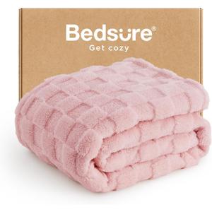 Bedsure GentleSoft Twin Blanket for Bed Pink - Super Soft Cozy Blankets, Cute Fuzzy Fleece Throws for Bedroom Couch, 60x80 Inches