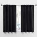 NICETOWN Black Out Short Curtain Panels for Kitchen - Energy Smart Decoration Thermal Insulating Blackout Drapes/Draperies for Bathroom Small Window (2 Panels,42 in x 45 in (W x L))