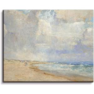 VGICH Beach Landscape Canvas Wall Art, Abstract Seaside Art Print Painting for Living Room, Bedroom, Farmhouse, Office (Unframed, 8x10 Inch)