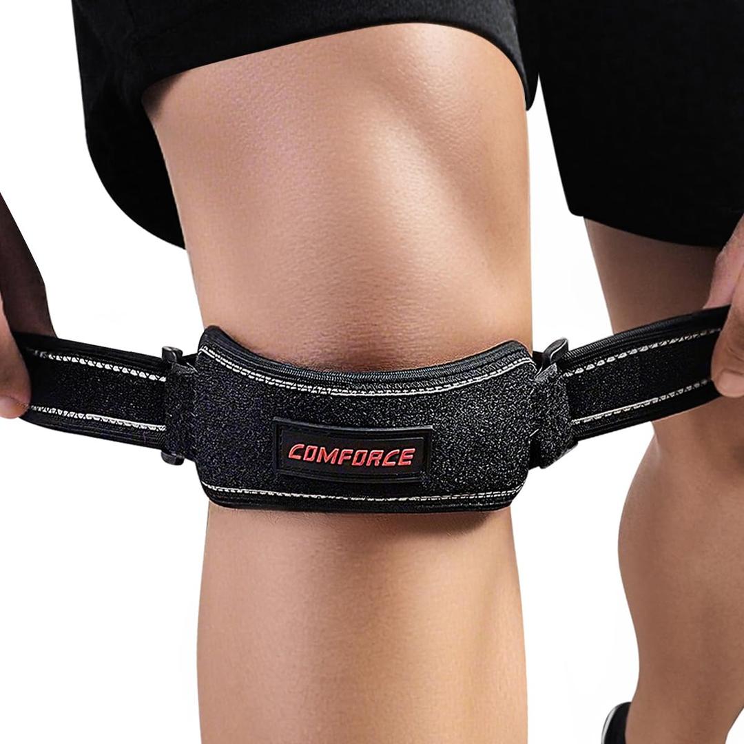 Patella Tendon Support Strap - Patellar Knee Strap for Men & Women, Non-Slip Knee Brace for Running, Basketball, Hiking, Soccer, Volleyball & Squats, Pain Relief for Arthritis, ACL, Meniscus Tears