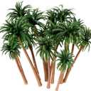 15-Pack Miniature Palm Trees | 4-6.3 Tropical Coconut Model Trees with Flexible Stems | Diorama Decor, Train Layout Scenery, Cake Toppers & Architectural Sandbox Supplies
