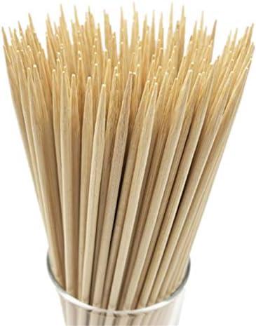 HOPELF 10" Natural Bamboo Skewers for BBQ，Appetiser，Fruit，Cocktail，Kabob，Chocolate Fountain，Grilling，Barbecue，Kitchen，Crafting and Party. Φ=4mm, More Size Choices 6"/8"/12"/14"/16"/30"(100 PCS)