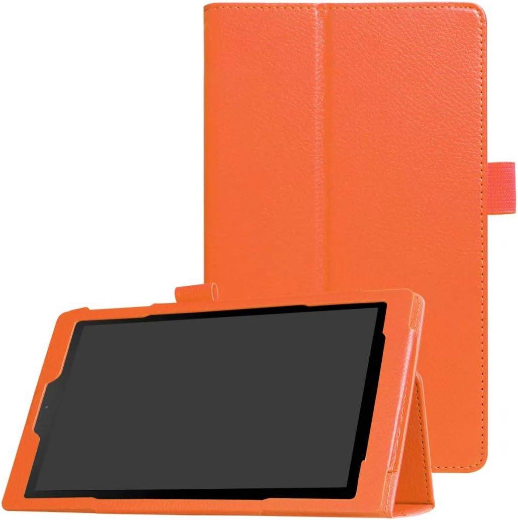 for Amazon Kindle New Fire 7 2015 HD7 SV98LN 7" Cover (5th Generation, 2015 Release) Luxury Folio Stand PU Leather Case (Orange)