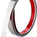 Brushed Metal Trim,Peel and Stick Wall Trim Molding,Stainless Steel Self Adhesive Wall Trim for Mirror Frame, Fireplace and Microwave Gap Filler(Silver,16.4ft x 0.8in)