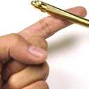 Mini Brass Bolt Action Pen with Keychain, Handmade EDC Pocket Pen, 76 mm with 2 Replacement Refills & Gift Box (Gold)