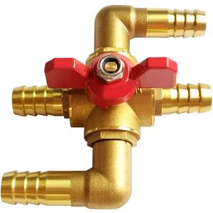 Uenede Solid Brass 5/8 Inch Heater Control Valve, Car Heater Air Conditioning Ball Valve with Switch 5/8" Hose Barb Automotive Heater Bypass Valve Fittings