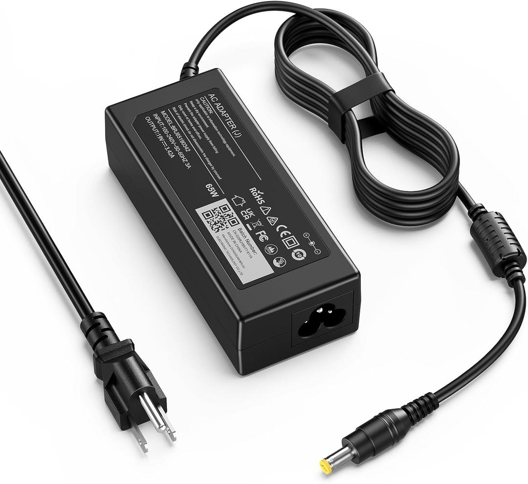 65W AC Adapter Laptop Charger Compatible with Acer Aspire E15 E5 V5 V3, Compatible with E5-576 E5-576G E5-575 E5-575G E5-573 E5-571, V3-571 V3-571G V3-572 V3-572G V5-121 V5-122P Power Supply Cord 5.5 x 1.7mm Round Tip