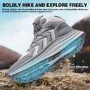 Men's Orthopedic Mid Trekking Hiking Boots: Comfortable Plantar Fasciitis Ankle Support Work Walking Running Shoes, Orthotic Cushion Sport Gym Cross Training Trail Sneakers for Foot Heel Pain Relief (Gray)