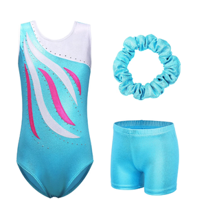 BAOHULU Gymnastics Leotards for Girls Dance Unitards Matching Shorts Set Sleeveless Dancewear 6A