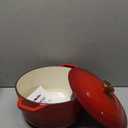 Mueller 6 Qt Enameled Cast Iron Dutch Oven, Heavy-Duty Casserole Dish and Braiser Pan with Lid and Stainless Knob, Safe for All Cooktops (6 Quart, Red)