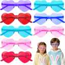 24 Pack Heart Shaped Glasses, Heart Shaped Sunglasses Bulk 4 Colors for Women Colorful Glasses Fun Trendy Transparent Heart Sunglasses Party Favor,Classroom Prizes Exchange Gifts,Easter Party Favors