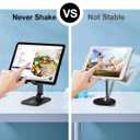 OCYCLONE Phone Stand, Adjustable Height and Angle Foldable Cell Phone Stand Holder for Desk, Taller iPhone Stand Compatible with 4.7"-13" Smartphones iPad Tablet, Black