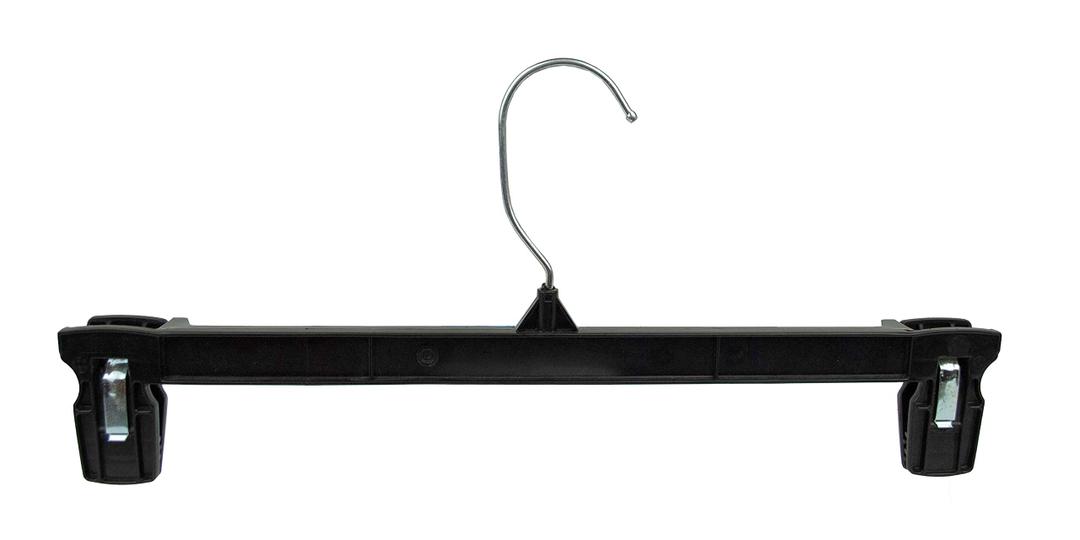 HangOn Pants Hangers Recycled Plastic with Ridged Clips, Black, 12 Inch Pack of 25