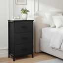 DUMOS 3 Drawer Nightstand for Bedroom, Small Night Stand Chest of Drawers, 11.8"D x 15.7"W x 29.5"H