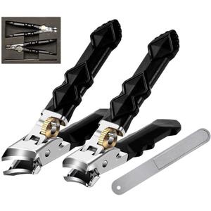 Toe Nail Clippers, Toenail Clippers for Thick Toenails, Wide Jaw Opening 180 Slanted Nail Clippers with Anti-Splash Catcher, Heavy Duty Stainless Steel Toenail Clippers