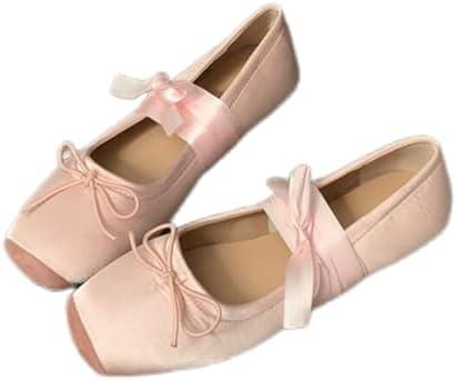 COVOYYAR Women Lace Up Ankle Strap Ballet Flats Shoes Floral Dressy Flats 24.0