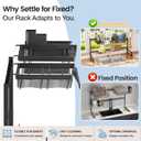ADBIU Over The Sink Dish Drying Rack (Expandable Height and Length) Snap-On Design 2 Tier Large Dish Rack