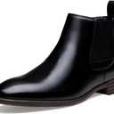 Jousen Chelsea Boots Men Polished Leather Dress Boots Stylish Classic Retro Slip On Boots for Men 10