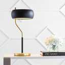 JONATHAN Y Oskar 22.5" Moody Metal LED Desk Lamp, Black/Brass Gold